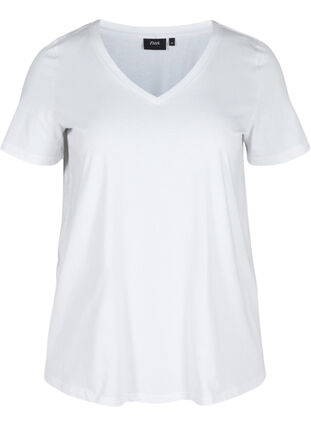 2-pak basis bomulds t-shirt, Bright White, Packshot image number 2