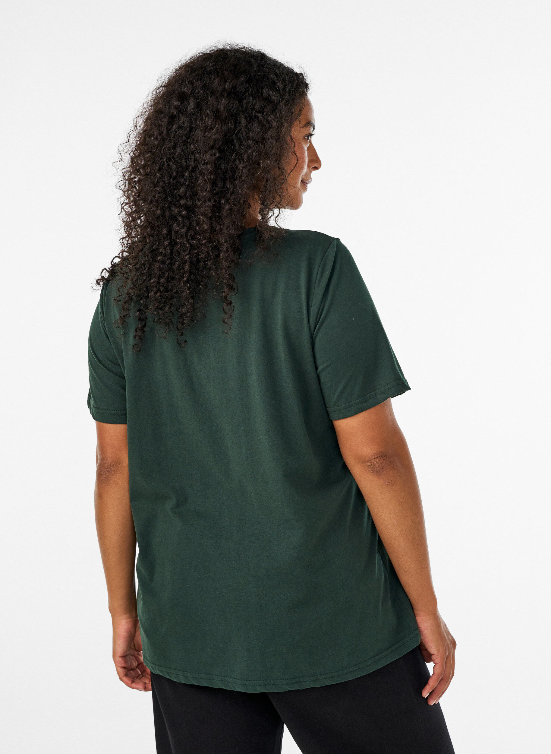 ZizziT-shirt med motiv, Gr&oslash;n, Model image number 2