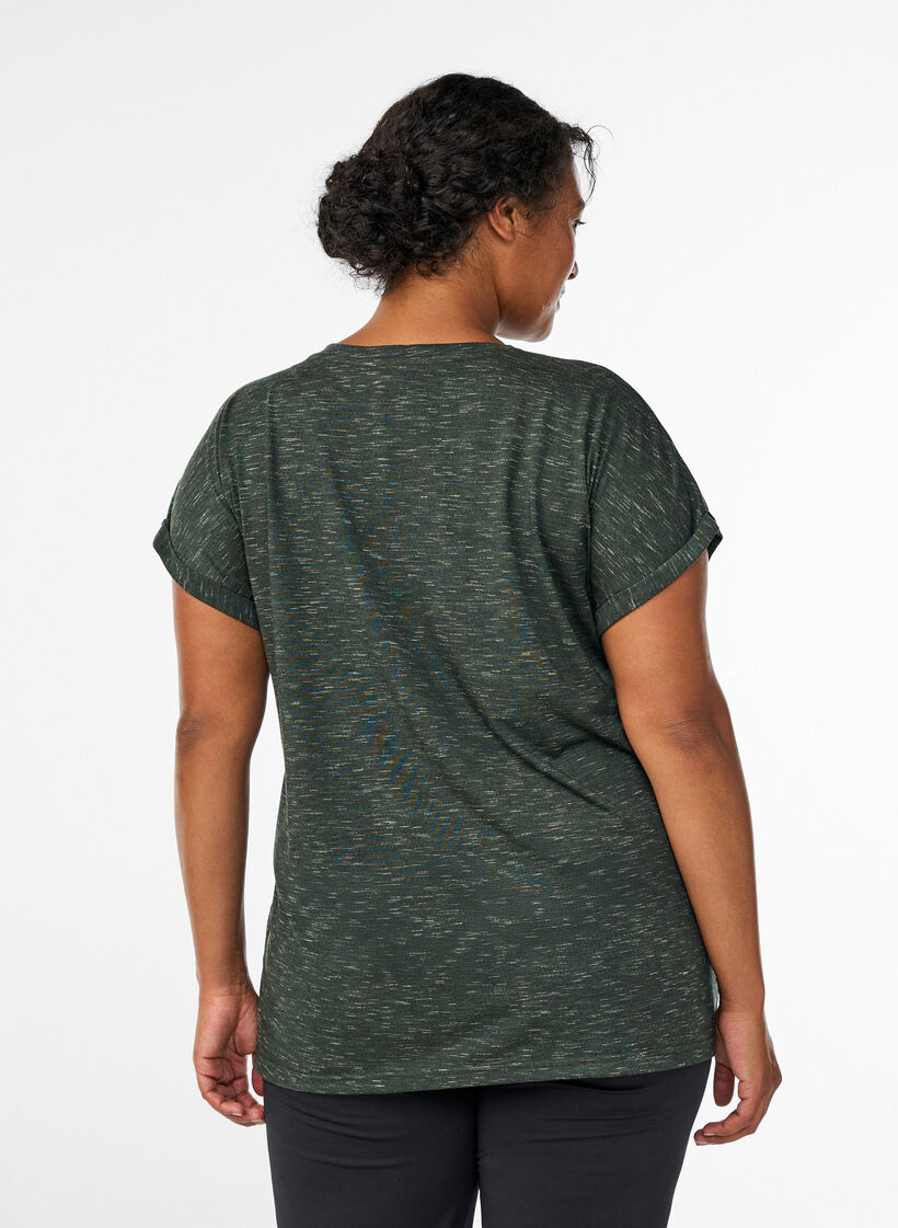 L&oslash;s tr&aelig;nings t-shirt med korte &aelig;rmer, Gr&oslash;n, Model image number 2