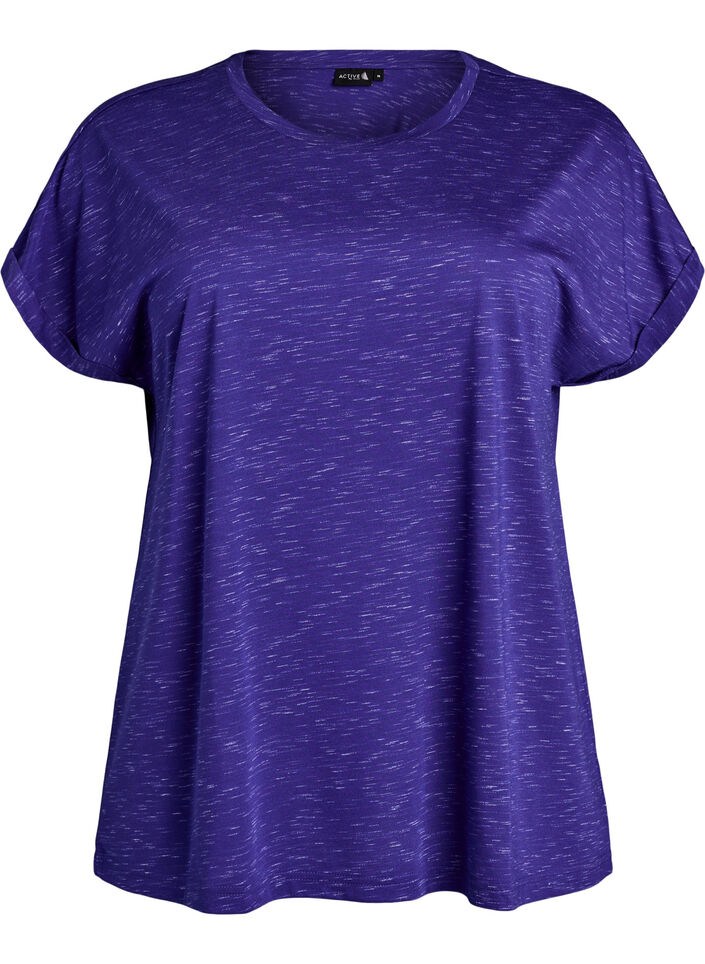 L&oslash;s tr&aelig;nings t-shirt med korte &aelig;rmer, Lilla, Packshot image number 0