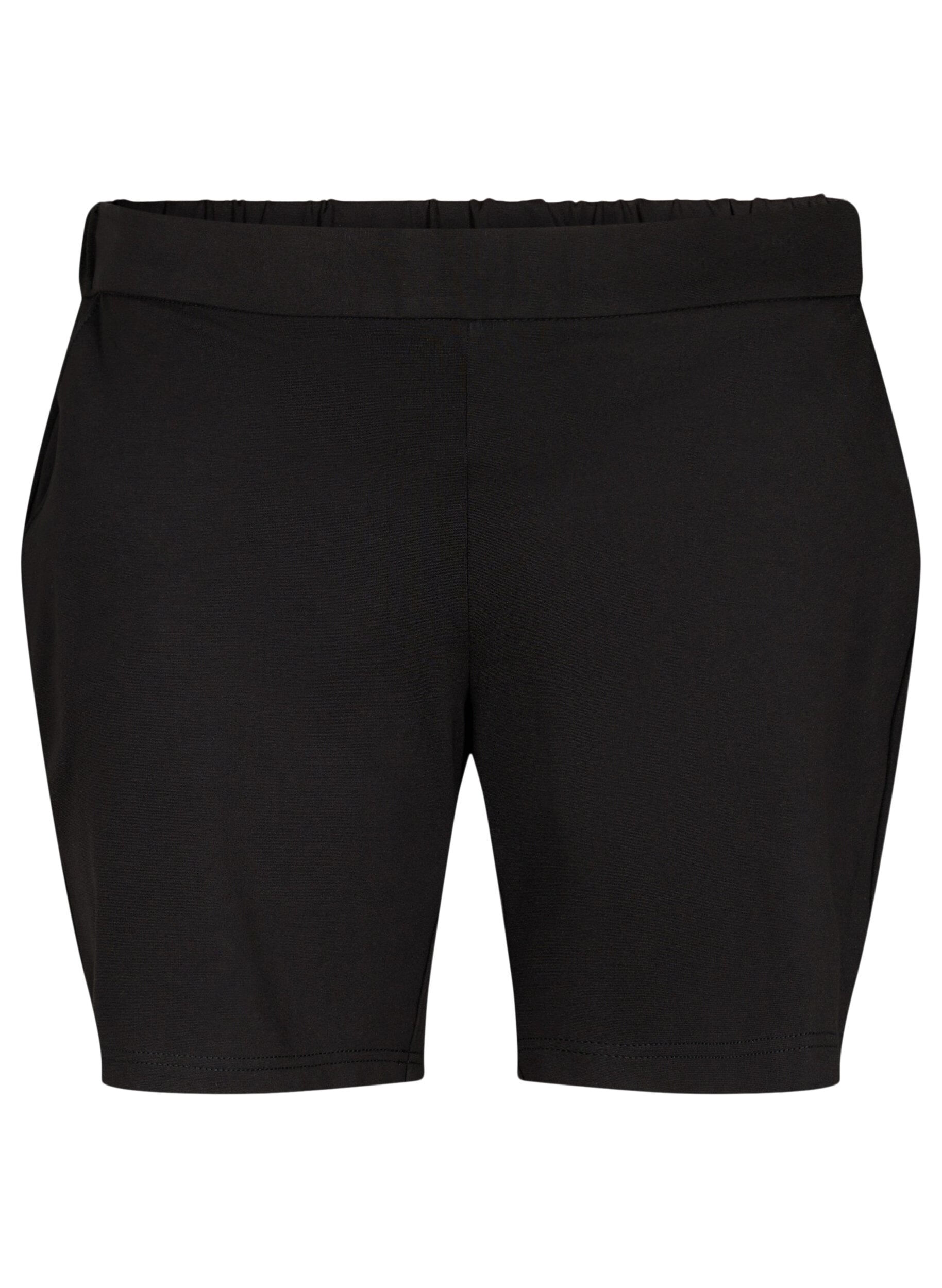 Zizzi Maddison shorts med regular fit, Black, Packshot image number 0
