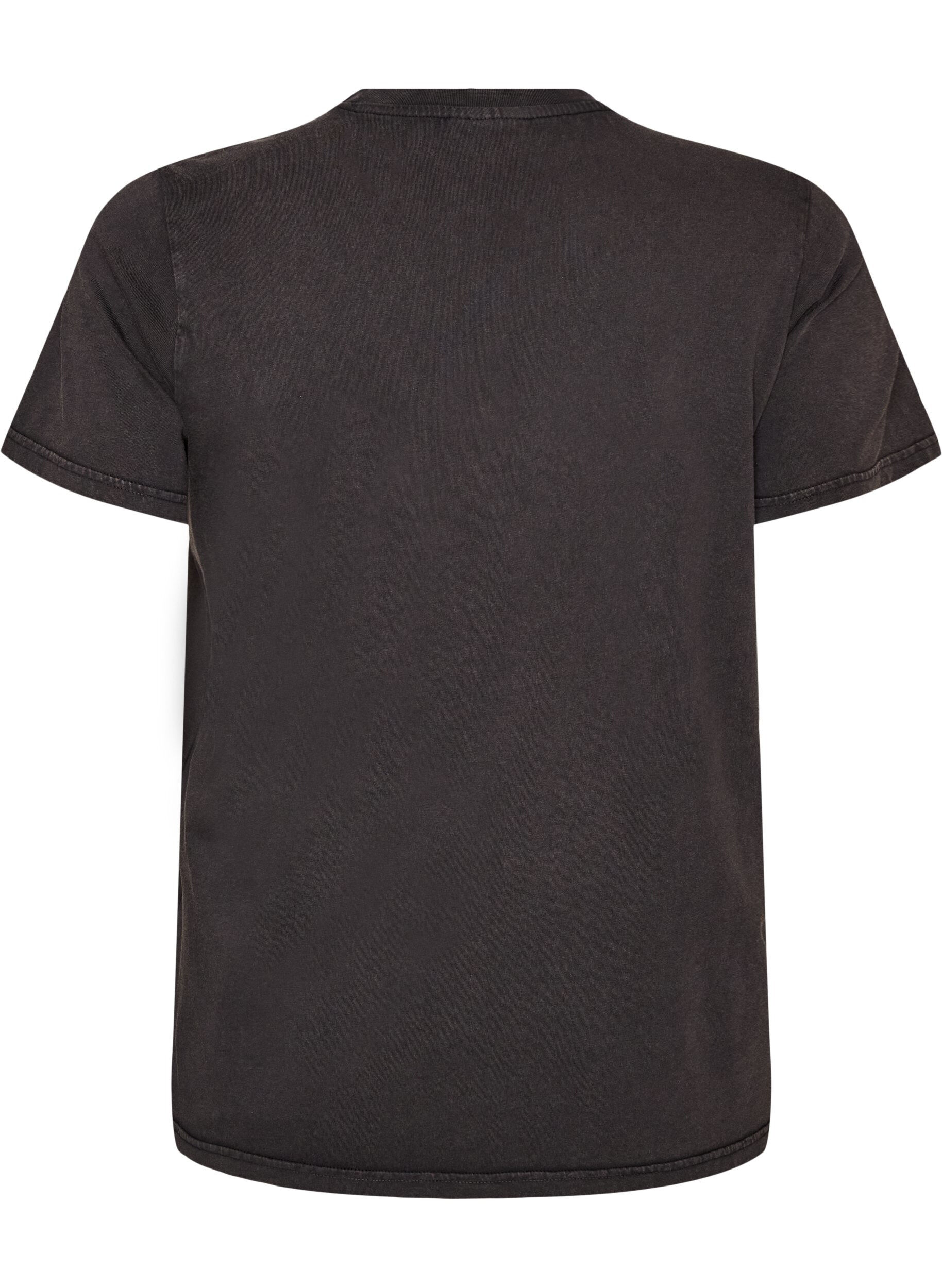 ZizziT-shirt i &oslash;kologisk bomuld med grafisk udtryk, Beige, Packshot image number 1