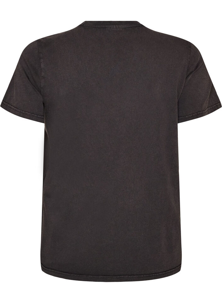 T-shirt i &oslash;kologisk bomuld med grafisk udtryk, Beige, Packshot image number 1