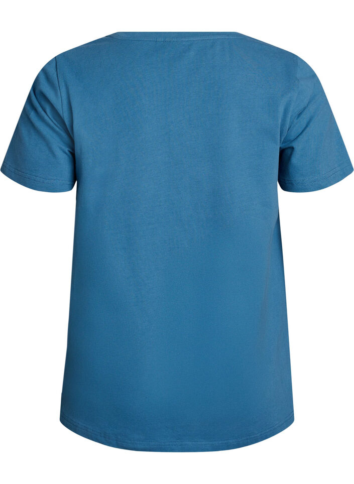 Ensfarvet basis t-shirt i bomuld, Gr&aring;, Packshot image number 1