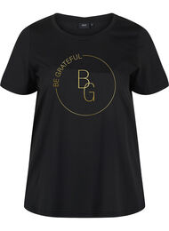 Kortærmet t-shirt med tryk, Black BG