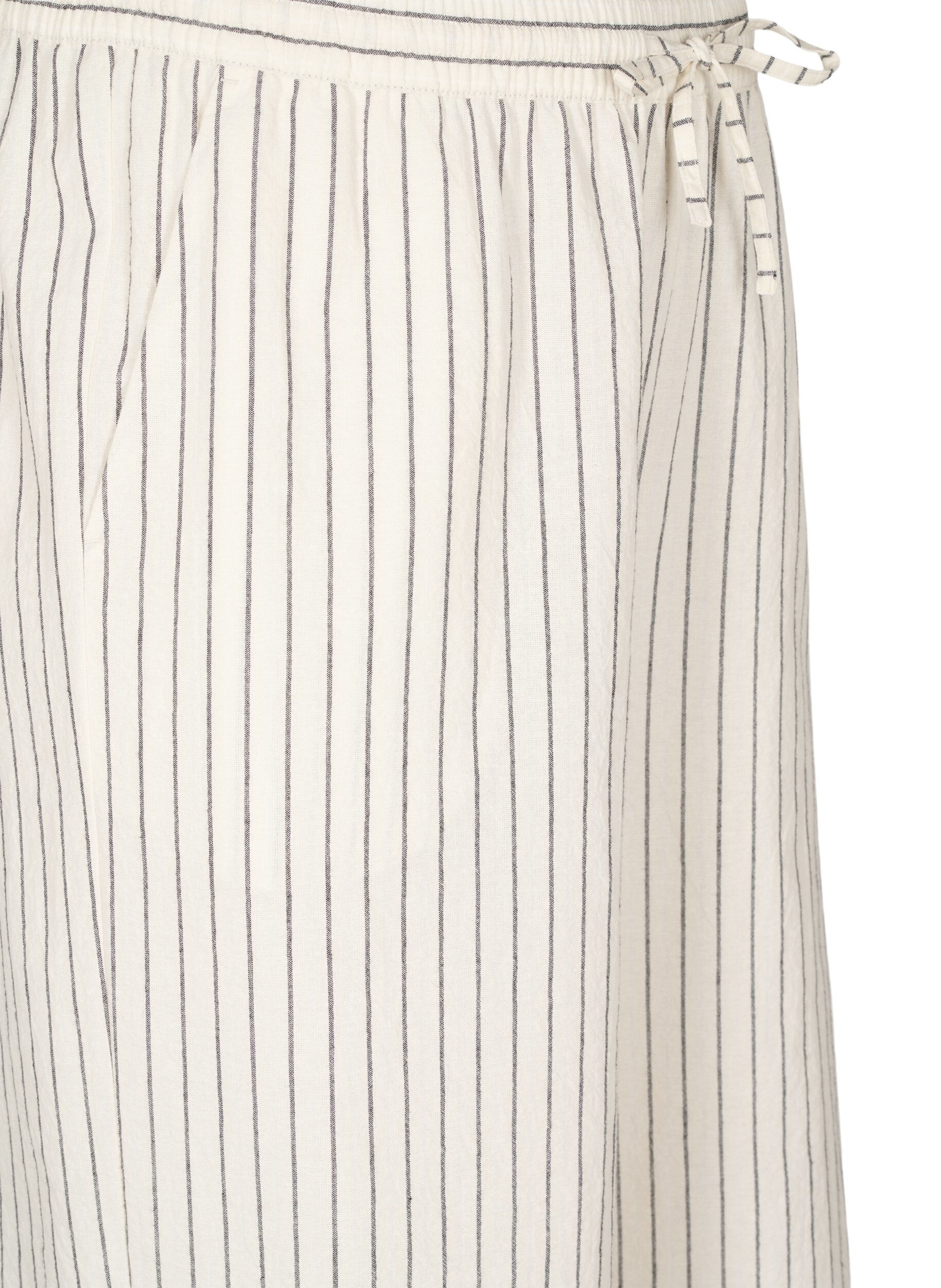 Zizzi L&oslash;se bukser med h&oslash;j talje og lommer, Vanilla, Packshot image number 2