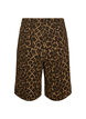 Leopardm&oslash;nstrede bermudashorts i denim, Brun, Packshot image number 1