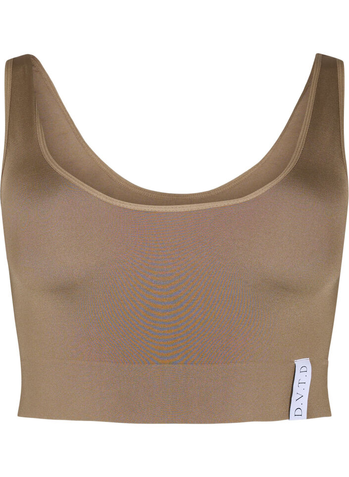 Seamless bh top med rund udsk&aelig;ring, Driftwood, Packshot image number 0