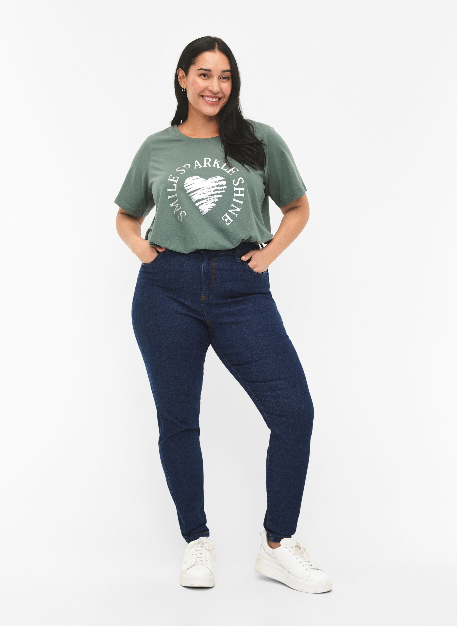 Jeans med super slim fit, Bl&aring;, Model