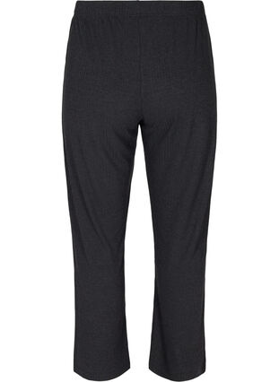 Løse bukser i ribkvalitet, Dark Grey Melange, Packshot image number 1