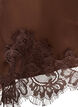 Satinkjole med blonde og asymmetrisk kant, Brun, Packshot image number 4