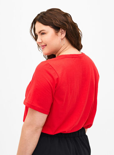 FLASH - T-shirt med rund hals, High Risk Red, Model image number 1