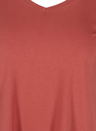 Basis t-shirt med v-hals, Marsala, Packshot image number 2
