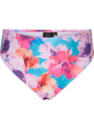 Bikini underdel med print og høj talje, Pink Flower