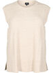 Strikvest med ribkanter, Beige, Packshot image number 0