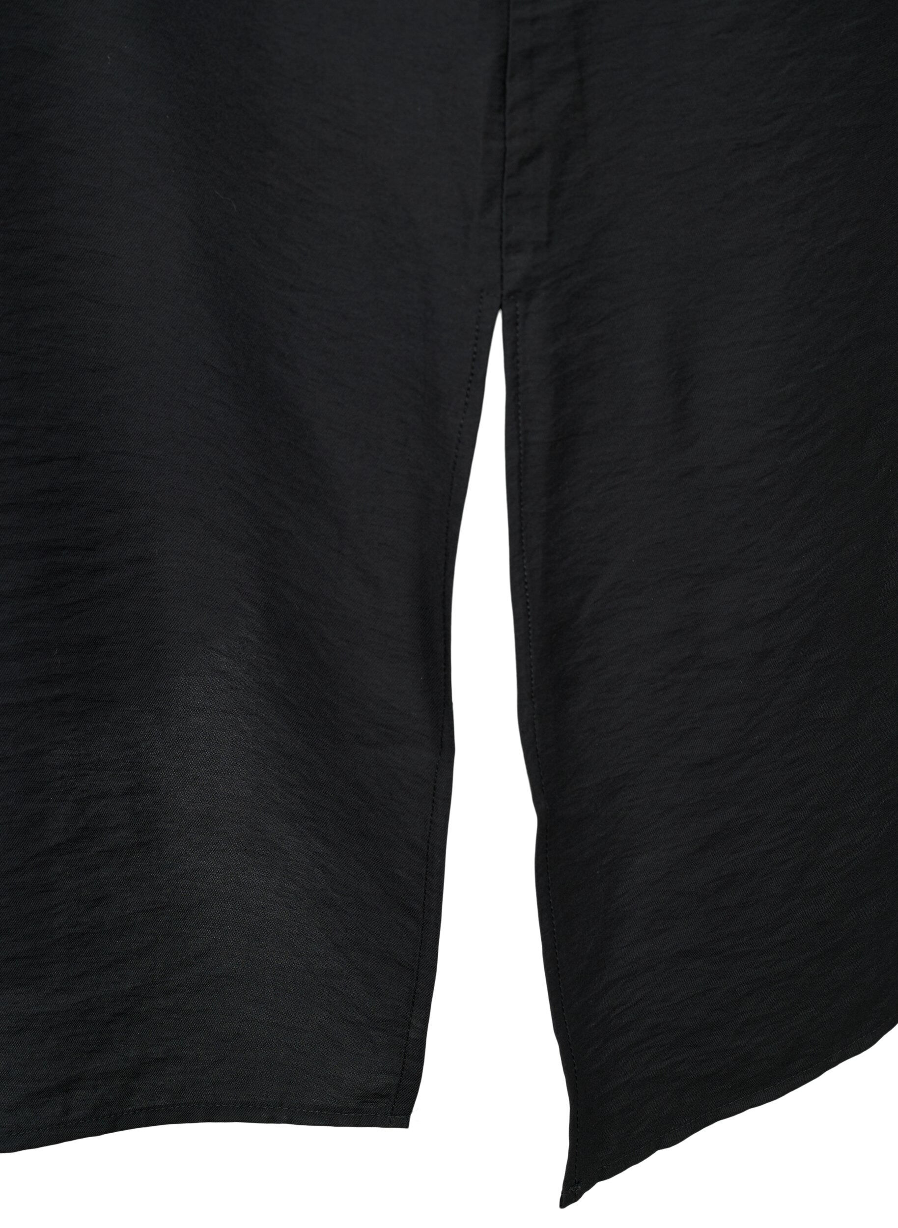 Zizzi One-shoulder kjole i viskose, Sort, Packshot image number 3