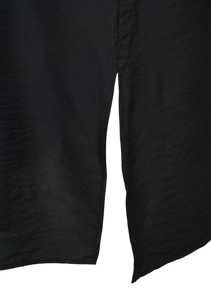 One-shoulder kjole i viskose, Sort, Packshot image number 3