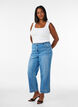 Cropped Kiana jeans med straight fit og knapdetaljer, Bl&aring;, Model image number 0