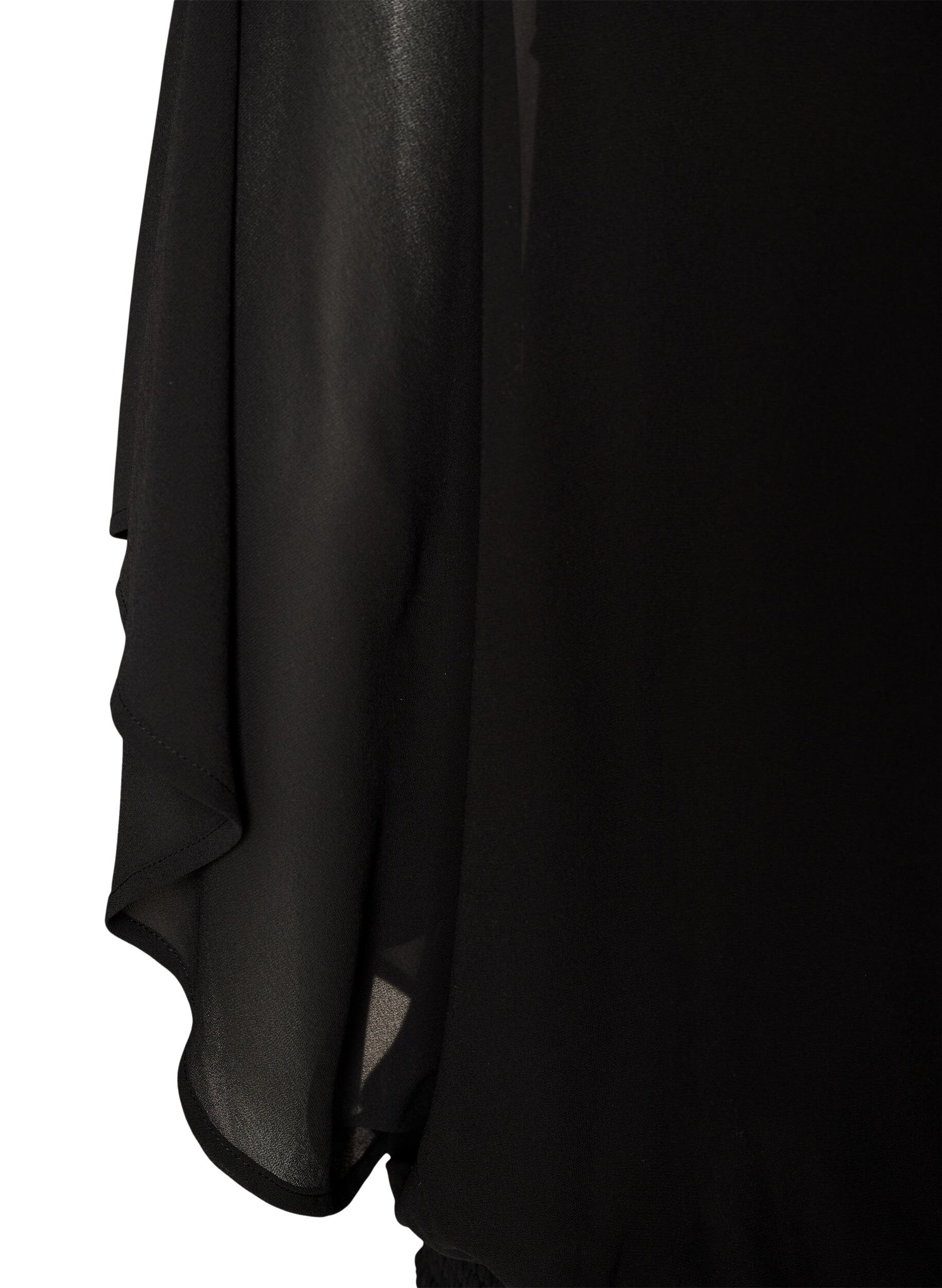 ZizziChiffonbluse med balloneffekt, Sort, Packshot image number 3