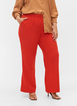 Løse bukser med lommer, Fiery Red, Model image number 3