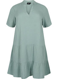 Kortærmet kjole i 100% bomuld, Chinois Green
