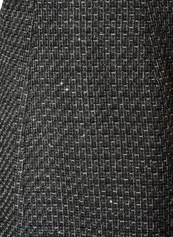 Kort boucl&eacute;nederdel med pailletter, Sort, Packshot image number 2