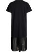 T-shirtkjole med transparent meshkant, Sort, Packshot image number 1