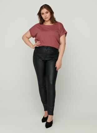 Super slim fit jeans med høj talje, Black, Model image number 1