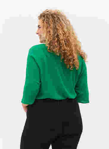 Bluse med 3/4 ærmer og v-hals, Jolly Green, Model image number 1