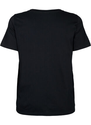 Bomulds t-shirt med pailletter, Black W. Be free, Packshot image number 1