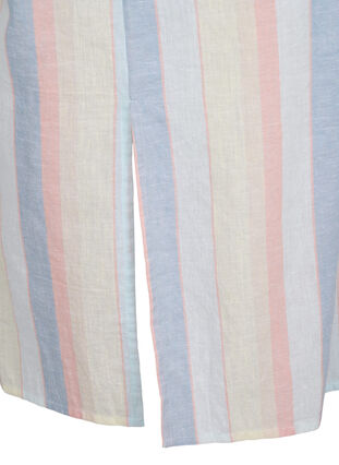 Lang skjorte i bomuldsmix med hør , Multi Color Stripe, Packshot image number 3