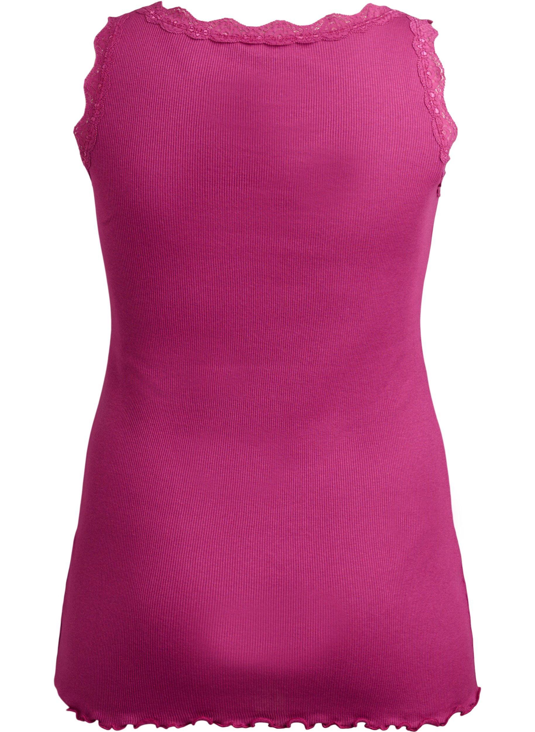 Zizzi Top med blondekant, R&oslash;d, Packshot image number 1