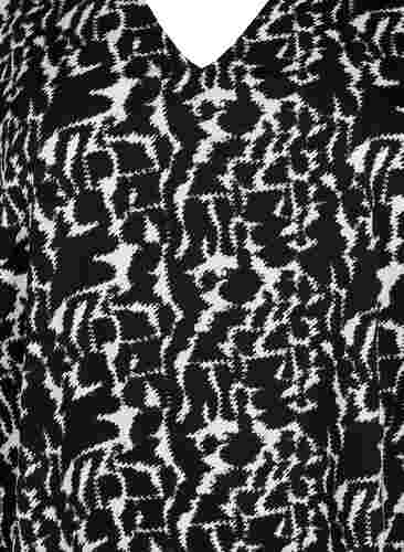 FLASH - Tunika med v-hals og print, Black White AOP, Packshot image number 2