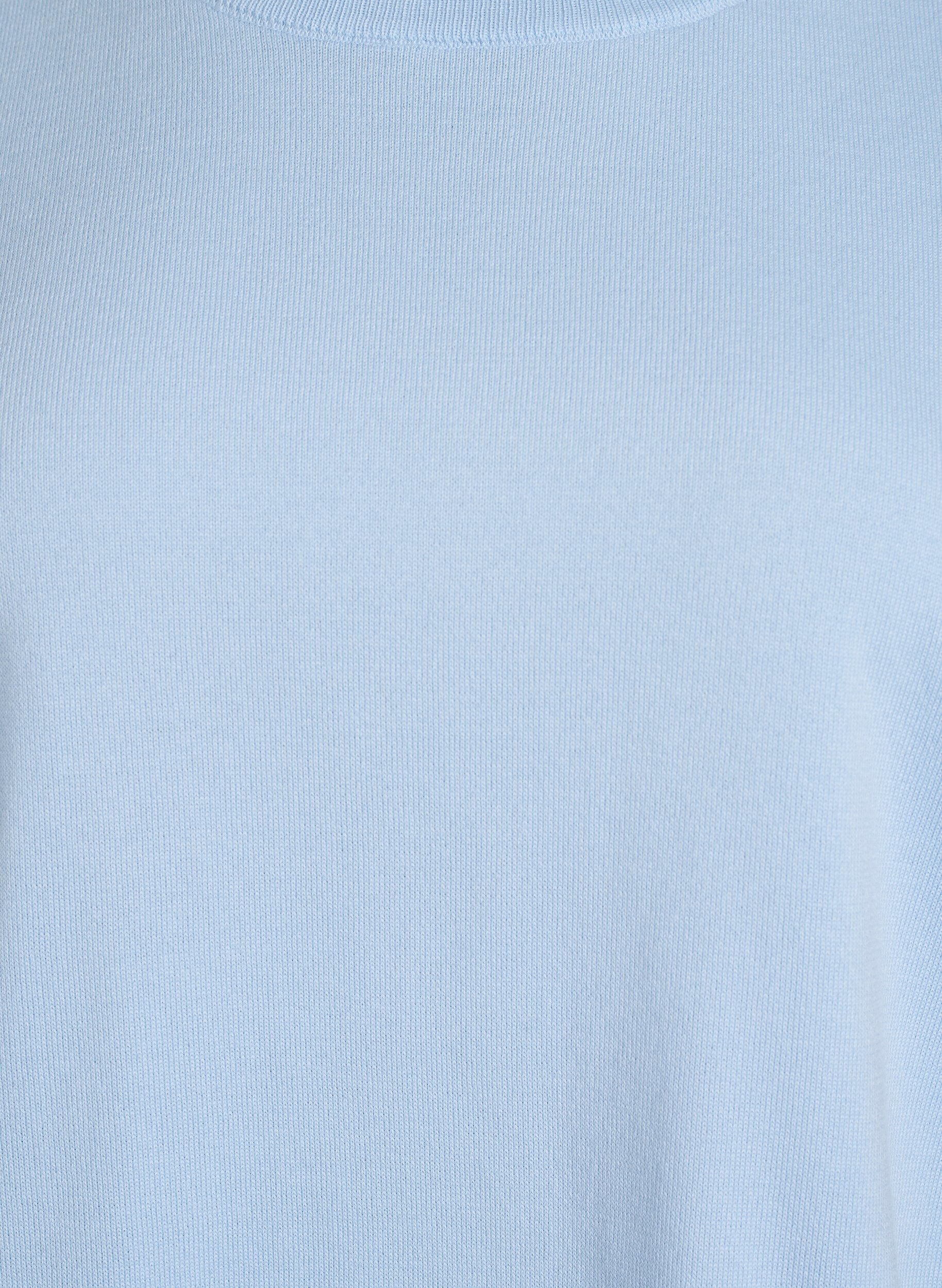 Zizzi FLASH - Finstrikket bluse med korte &aelig;rmer, Bl&aring;, Packshot image number 2