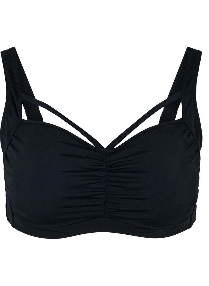 Bikini bh med drapering og string , Black, Packshot image number 0