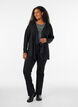 &Aring;ben cardigan i struktureret jersey, Sort, Model image number 1