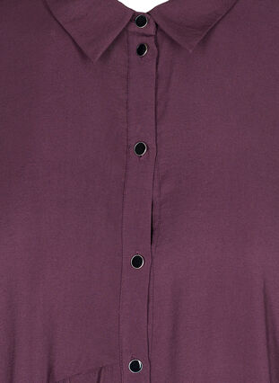 Ensfarvet skjortekjole med a-shape, Plum Perfect, Packshot image number 2