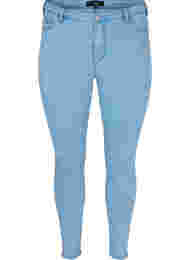 Cropped Amy jeans med lynlås, Light blue denim
