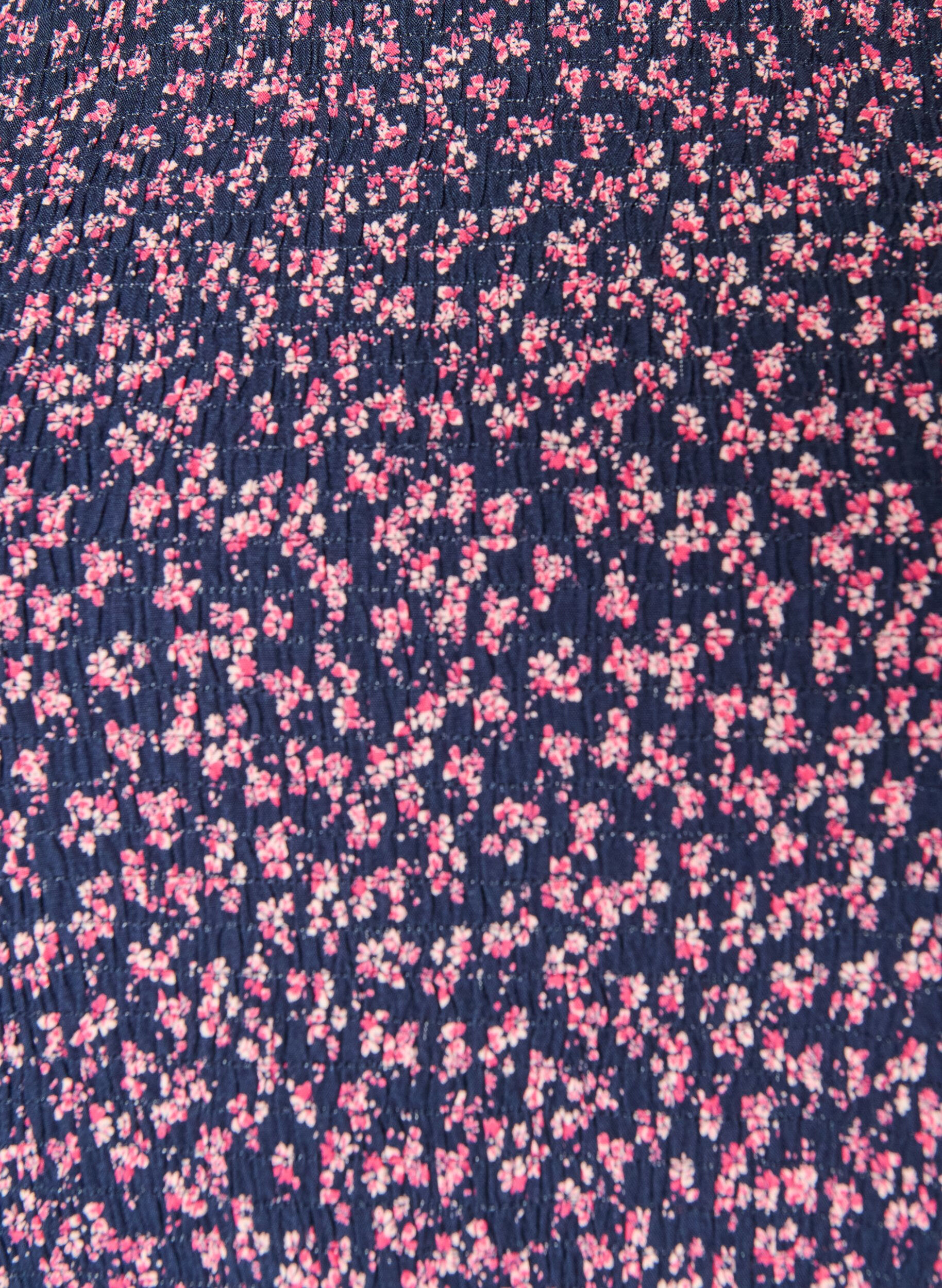 ZizziBluse med smockoverdel og blomsterprint, Bl&aring;, Packshot image number 2