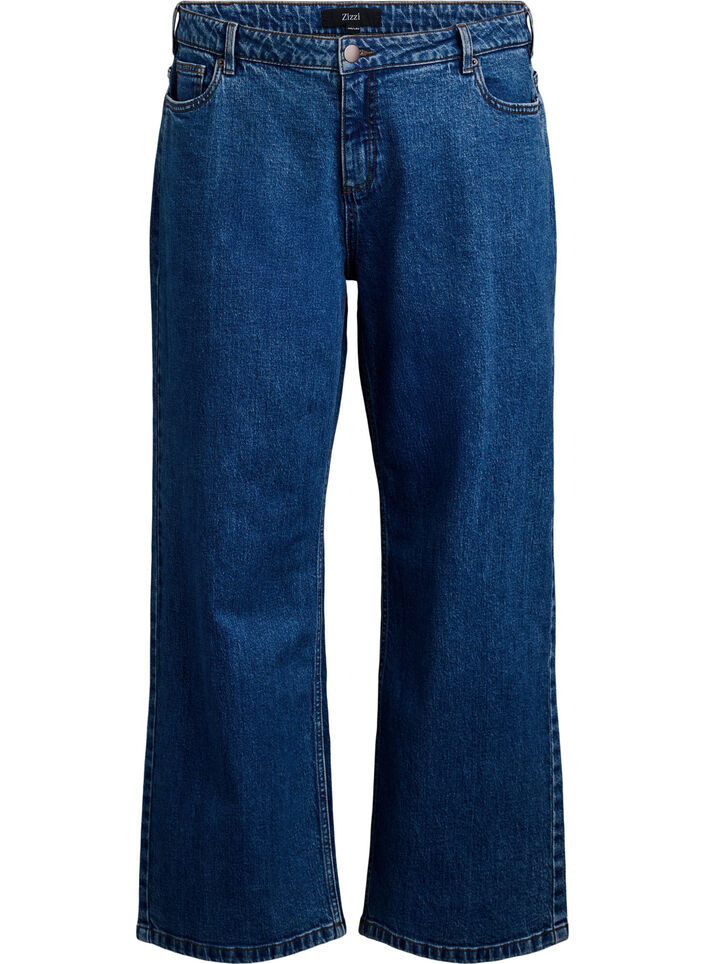 Wide leg jeans med h&oslash;j talje, Bl&aring;, Packshot image number 0