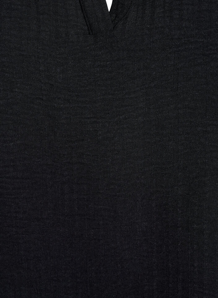 L&oslash;s bluse med korte &aelig;rmer, Sort, Packshot image number 2