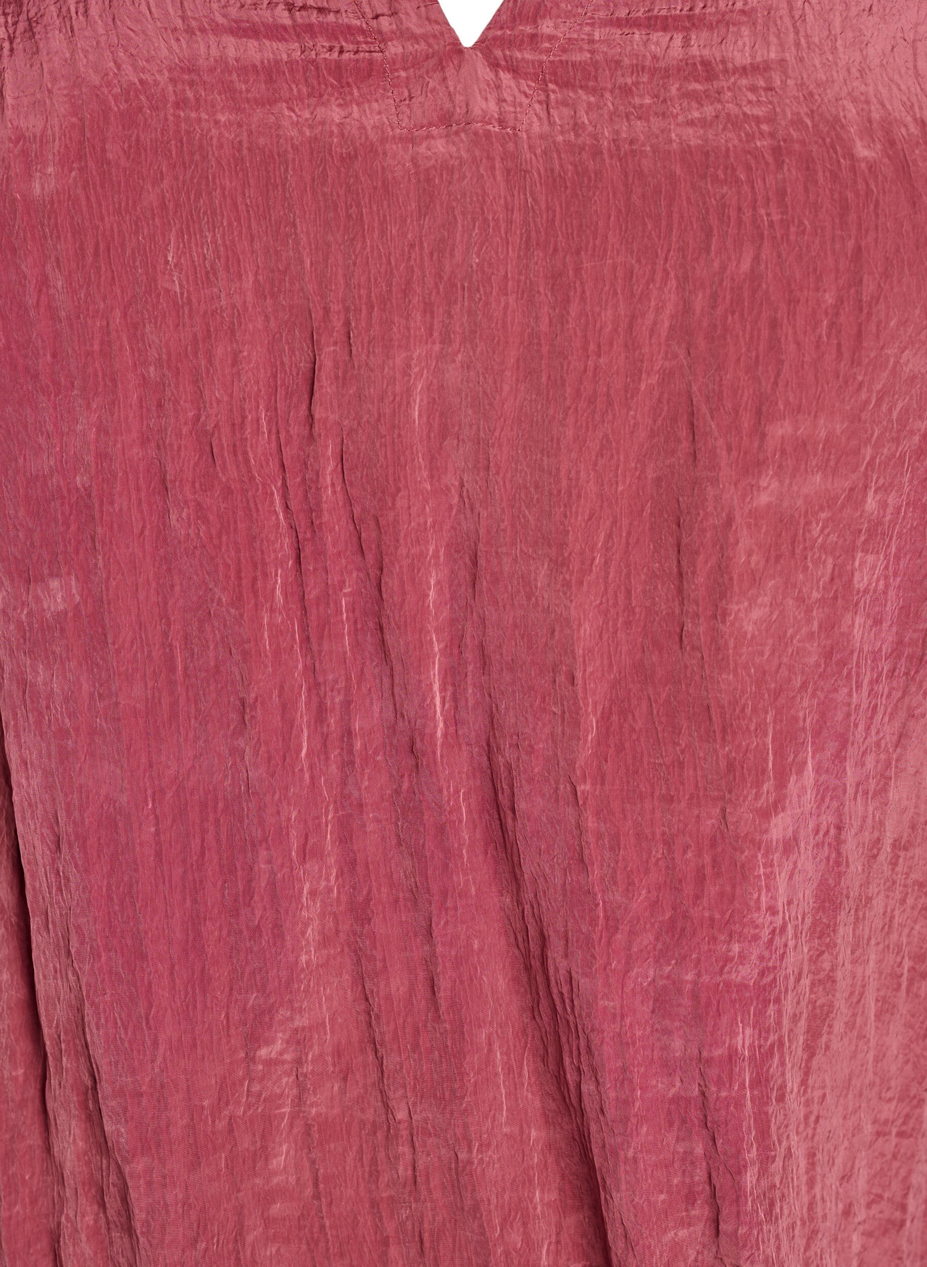 Zizzi Bluse med V-udsk&aelig;ring og kr&oslash;llet tekstur, Lyser&oslash;d, Packshot image number 2