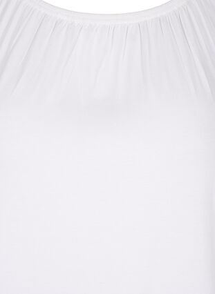Kortærmet viskose t-shirt med elastik , Bright White, Packshot image number 2