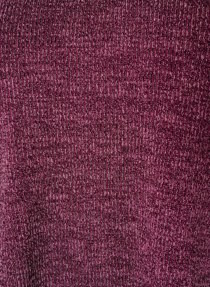 Jerseybluse med V-hals og lange &aelig;rmer, M&oslash;rk Bordeaux, Packshot image number 2