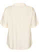 Skjortebluse med albuelange &aelig;rmer og blomster detaljer, Beige, Packshot image number 1