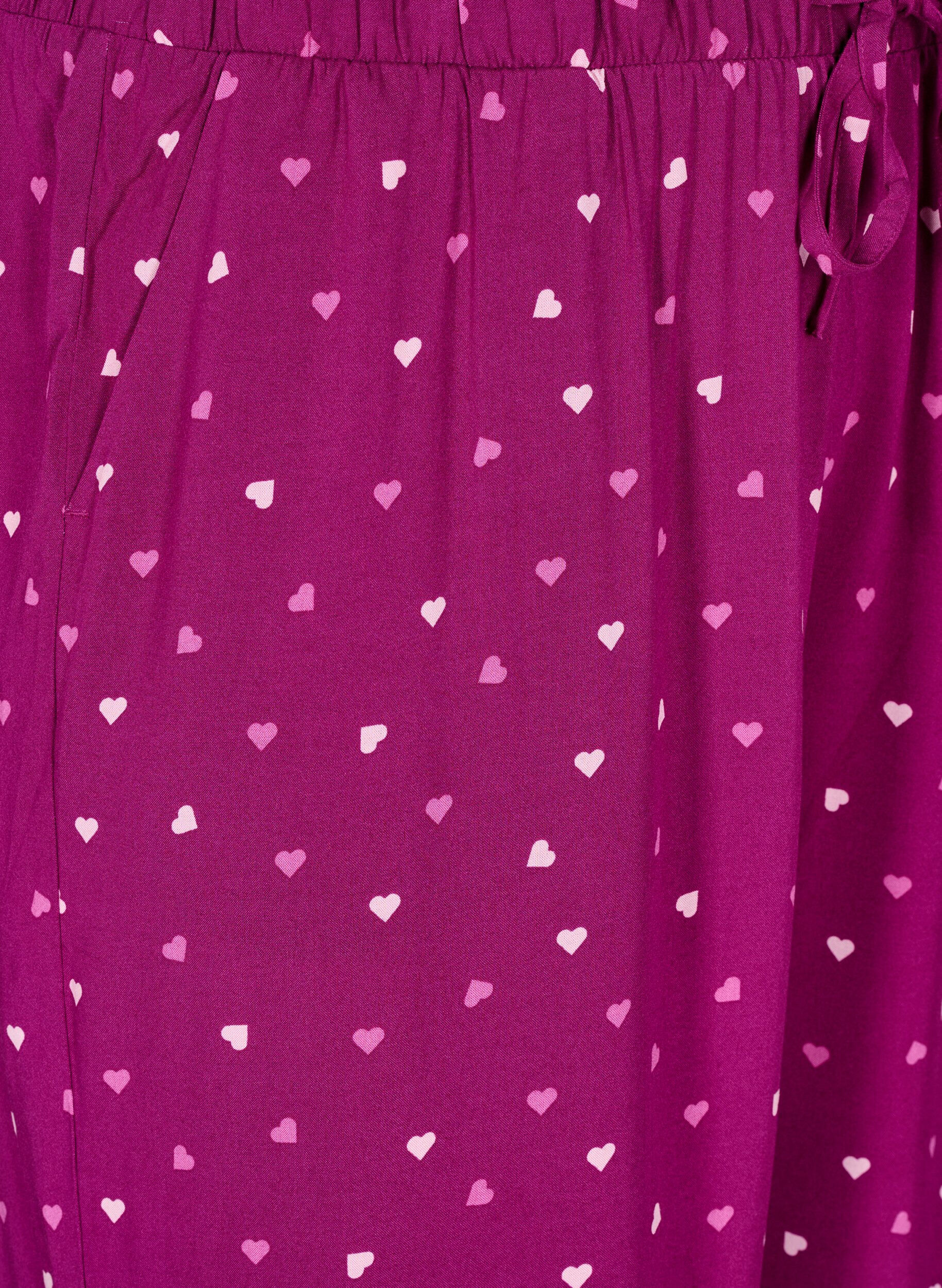 Zizzi L&oslash;se natbukser med hjerter, Boysenberry w. Heart, Packshot image number 2