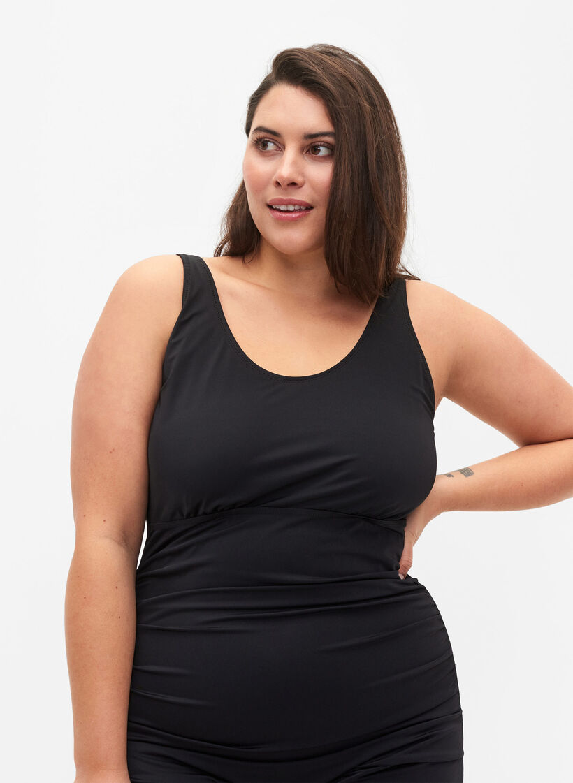 Badedragt med ben, Sort, Model image number 2