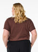 Basis t-shirt i bomuld med V-hals, Brun, Model image number 2