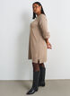 Kort strikkjole med raglan&aelig;rmer og midters&oslash;m, Beige, Model image number 3