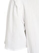 Bluse i bomuldsmusselin med broderie anglaise og 1/2 &aelig;rmer, Hvid, Packshot image number 3